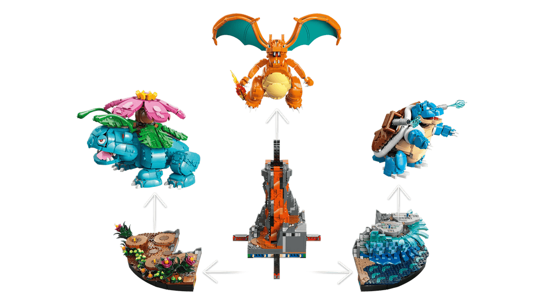 Venusaur, Charizard en Blastoise